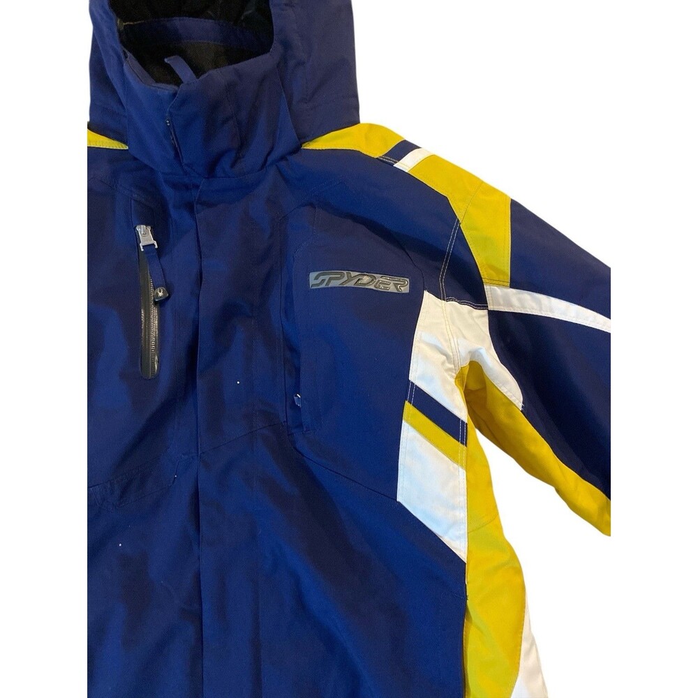 -Spyder Kids Ski Jacket XLT Sz 14 Multicolor Hooded Thinsulate Winter Snow Coat - Picture 4 of 15